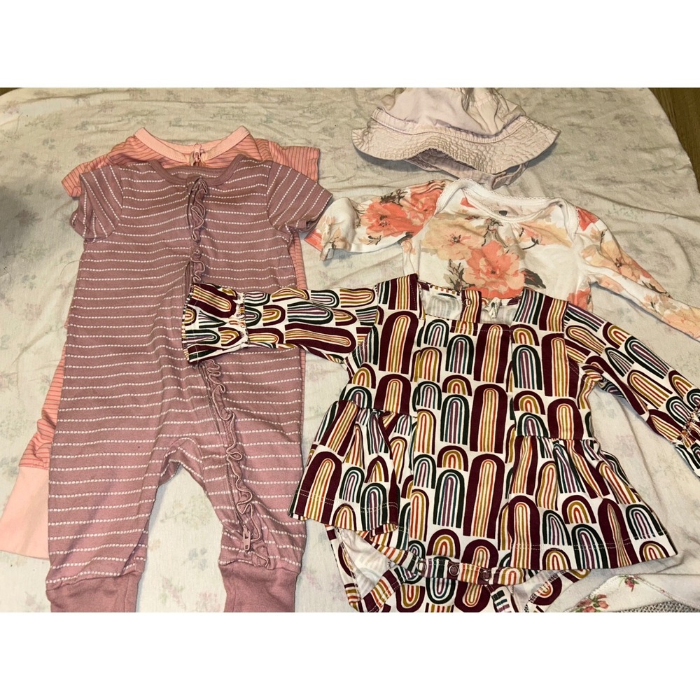 Kate Quinn Baby Gap Cloud‎ Island Baby Girl Bundle 3-6M Rainbow Floral 5pc Set